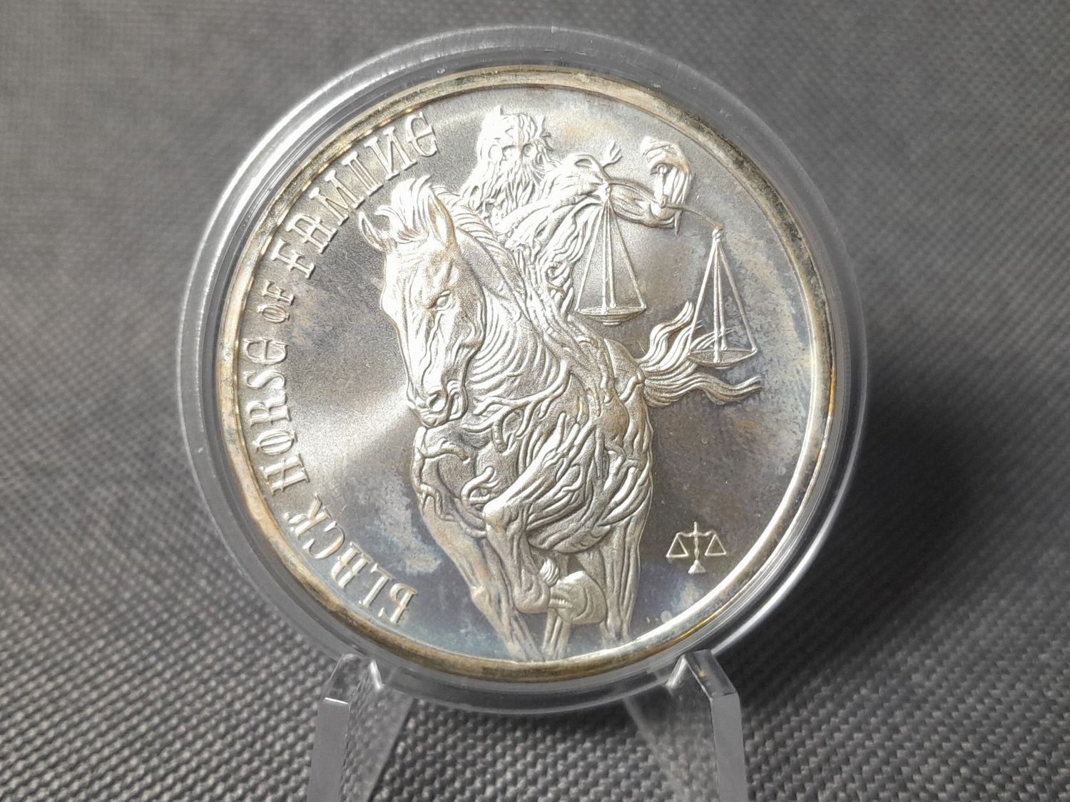 Silbermedaille USA 2017 4 Horsemen Reiter Apokalypse Black Horse 1 Oz Unze