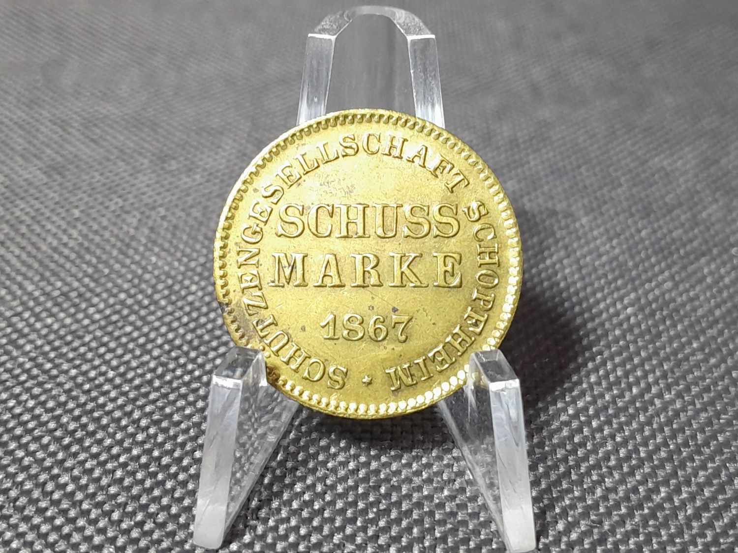 Wertmarke 1867 Token Schussmarke Schopfheim Schützengesellschaft Altdeutschland Wertmarke 1867 Token Schussmarke Schopfheim Schützengesellschaft Altdeutschland