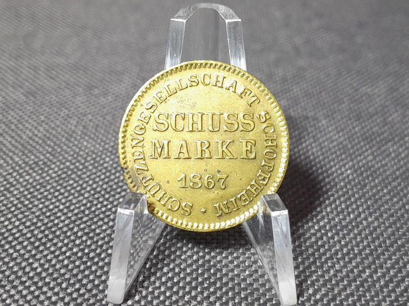 Wertmarke 1867 Token Schussmarke Schopfheim Schützengesellschaft Altdeutschland Wertmarke 1867 Token Schussmarke Schopfheim Schützengesellschaft Altdeutschland