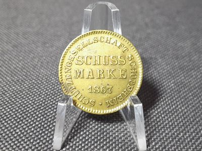 Wertmarke 1867 Token Schussmarke Schopfheim Schützengesellschaft Altdeutschland