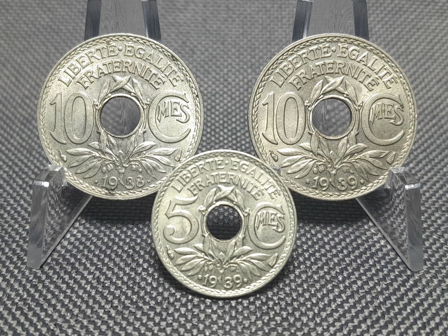 Münzen Set Frankreich 1938 1939 5 10 Centimes Fraternite Erhaltung