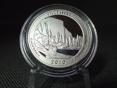 Silbermünze USA 2010 1/4 Quarter Dollar Yosemite Nationalpark California Washington Liberty Proof