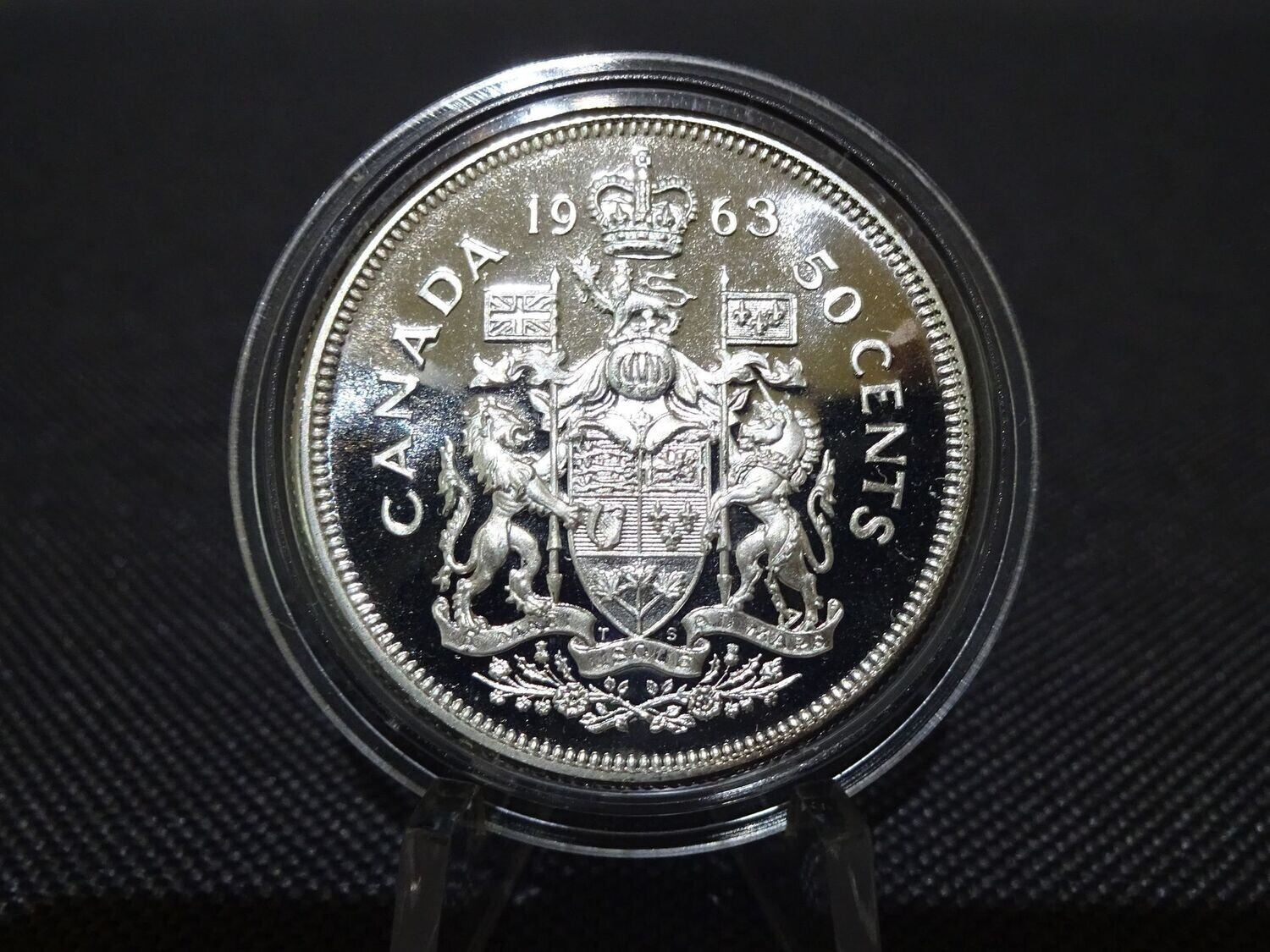 Silbermünze Kanada 1963 50 Cents Wappen Elizabeth II. Erhaltung