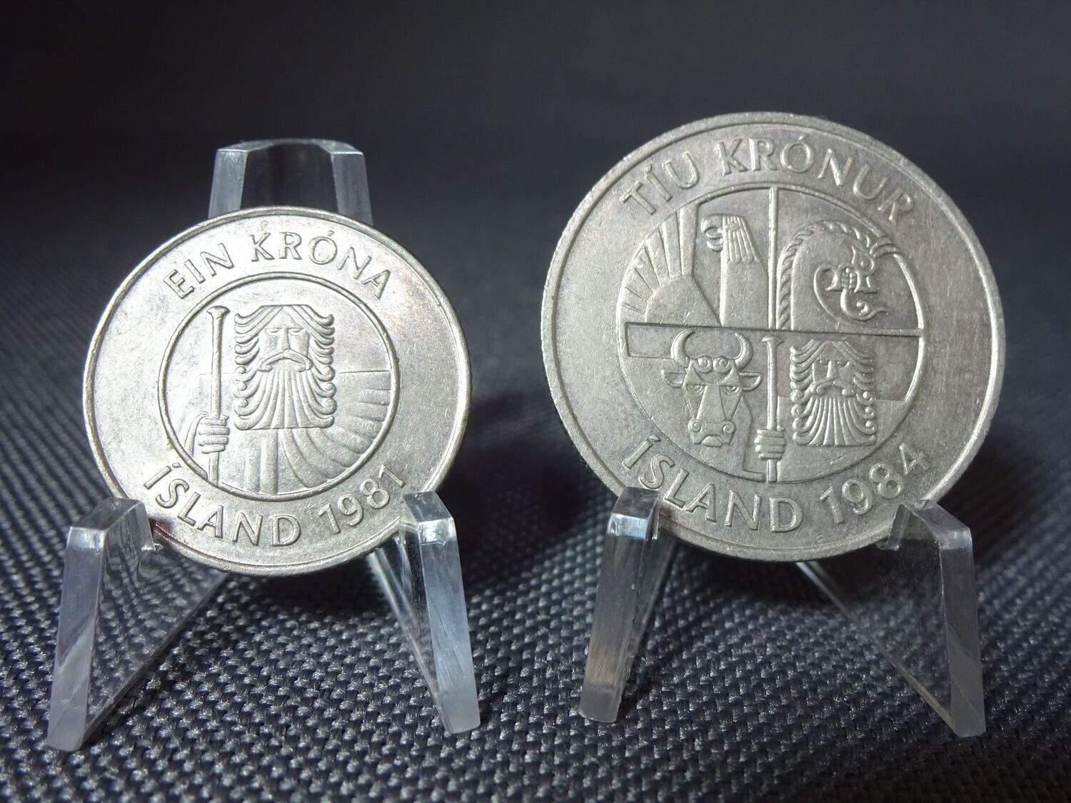 Münzen Set Island 1981 1984 1 10 Krone Krona Kronur Fische