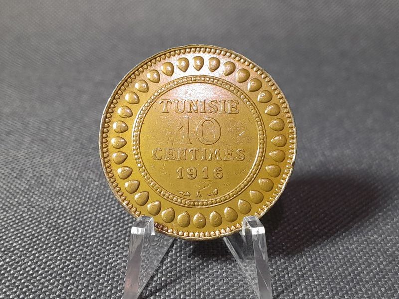 Münze Tunesien 1916 10 Centimes Französische Besatzung Patina Erhaltung! Münze Tunesien 1916 10 Centimes Französische Besatzung Patina Erhaltung!