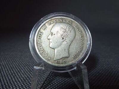 Silbermünze Griechenland 1883 1 Drachme Georg I. Silbermünze Griechenland 1883 1 Drachme Georg I.