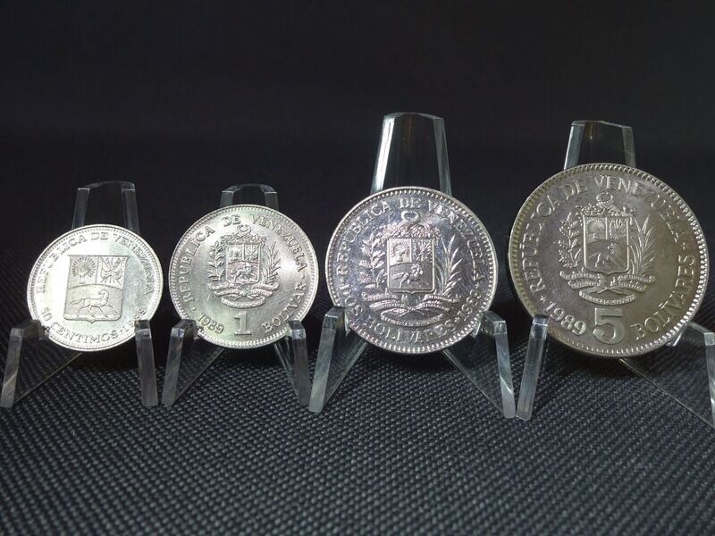 Münzen Set Venezuela 1989 50 Centimos 1 2 5 Bolivares Münzen Set Venezuela 1989 50 Centimos 1 2 5 Bolivares