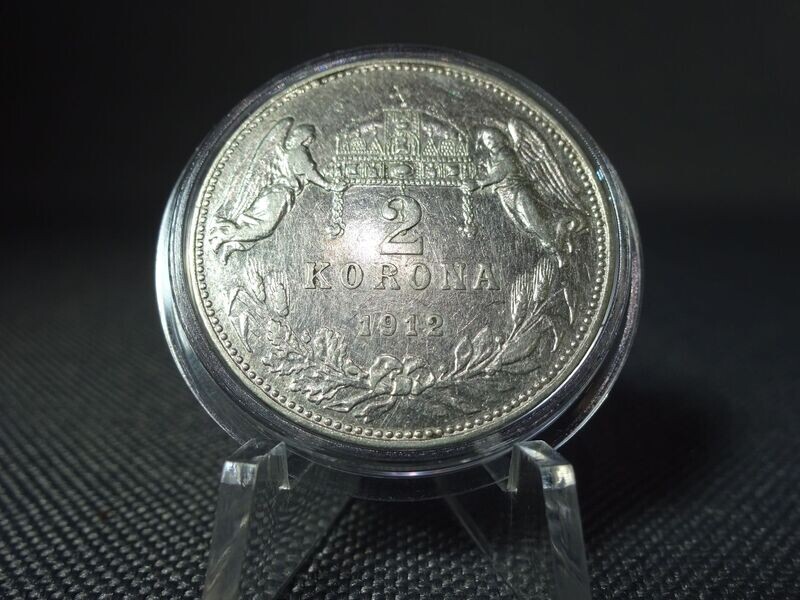 Silbermünze Ungarn 1912 2 Kronen Korona Kaiser Ferencz Franz Joseph KuK