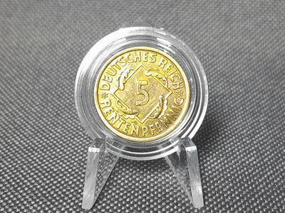 Münze Weimarer Republik 1924 A 5 Rentenpfennig Berlin Fehlprägung Erhaltung! Münze Weimarer Republik 1924 A 5 Rentenpfennig Berlin Fehlprägung Erhaltung!