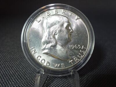 Silbermünze USA 1963 Half 1/2 Dollar Benjamin Franklin Liberty Erhaltung