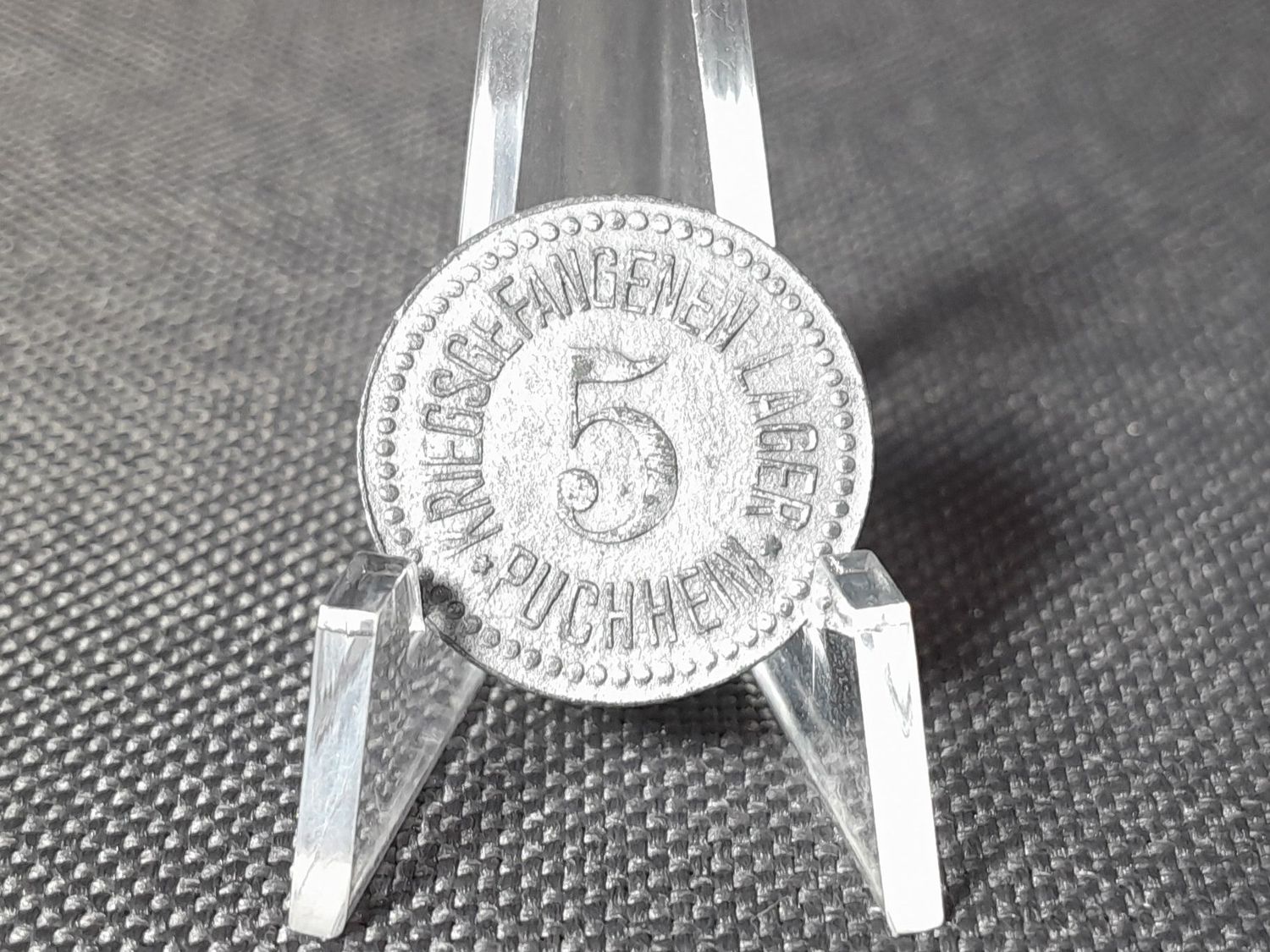 Wertmarke Deutsches Kaiserreich 5 Pfennig Kriegsgefangenenlager Puchheim Token