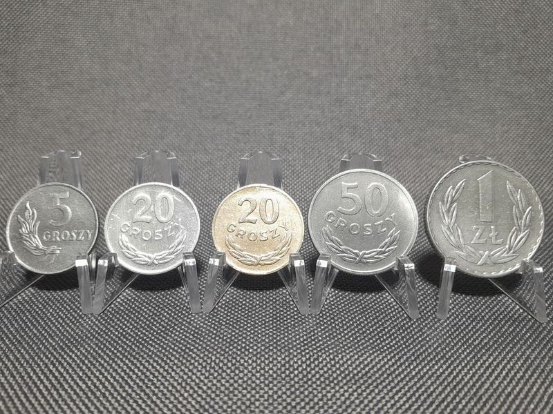 Münzen Set Polen 1949 5 20 50 Groszy 1 Zloty Erhaltung!