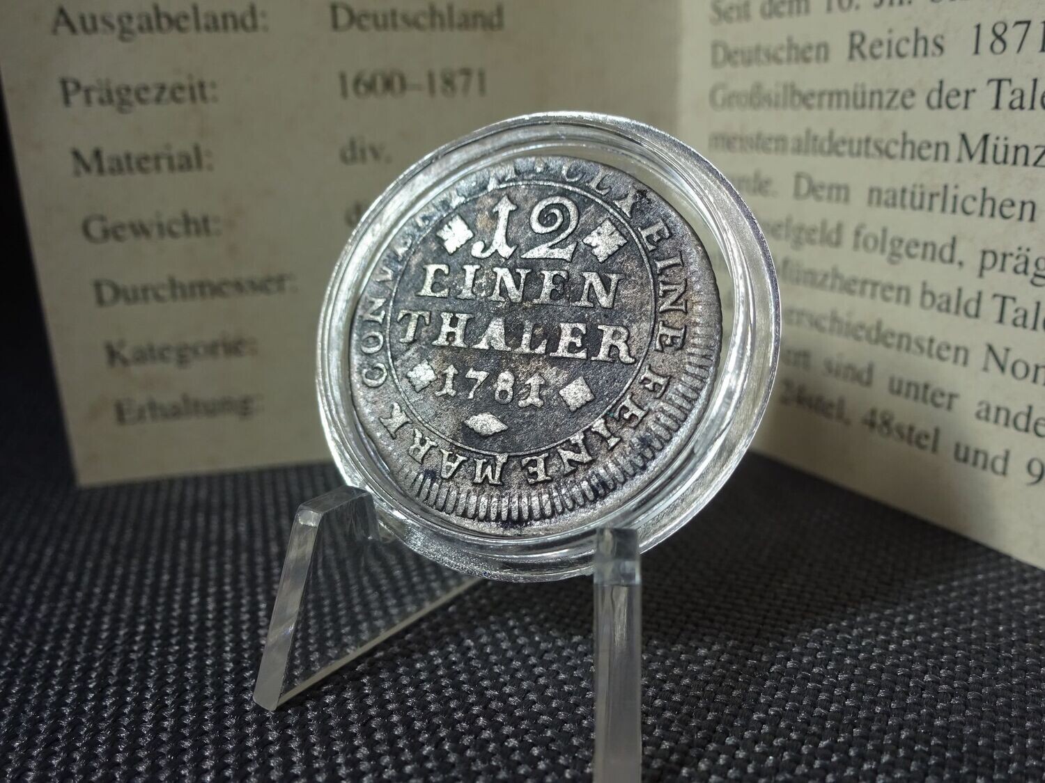 Silbermünze 1781 1/12 Taler Altdeutschland Fürstentum Braunschweig Wolfenbüttel