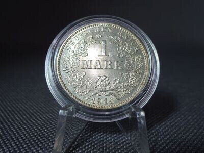 Silbermünze Deutsches Kaiserreich 1914 G 1 Mark Karlsruhe Fehlprägung Erhaltung!