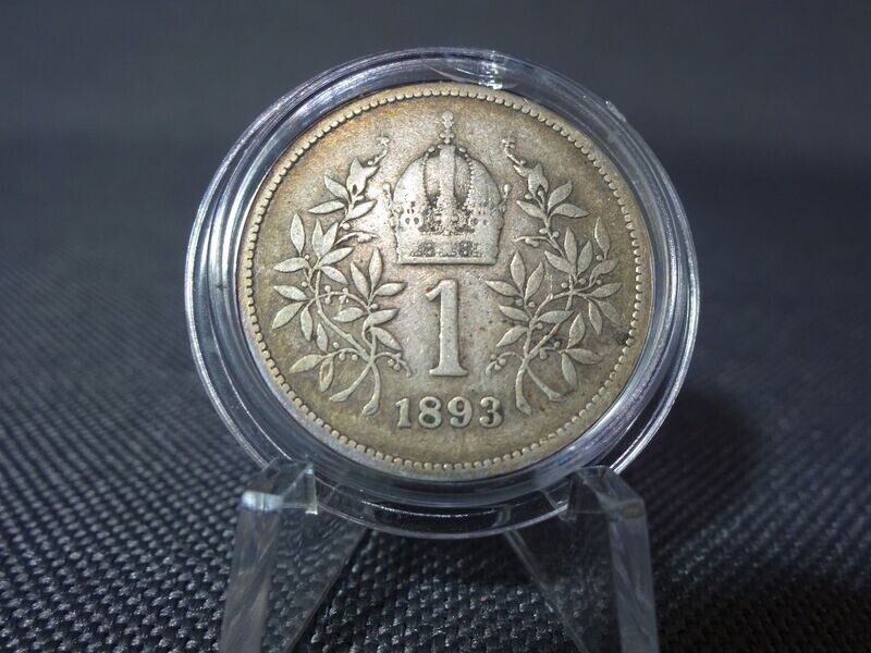 Silbermünze Österreich 1893 1 Krone KuK Kaiser Franz Joseph Patina