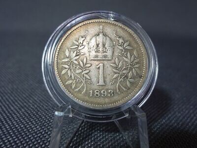 Silbermünze Österreich 1893 1 Krone KuK Kaiser Franz Joseph Patina