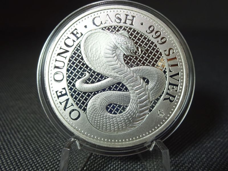 Silbermünze Sankt Helena 2022 1 Pound Pfund Kobra Cash India Wildlife 1 Oz Unze Silbermünze Sankt Helena 2022 1 Pound Pfund Kobra Cash India Wildlife 1 Oz Unze