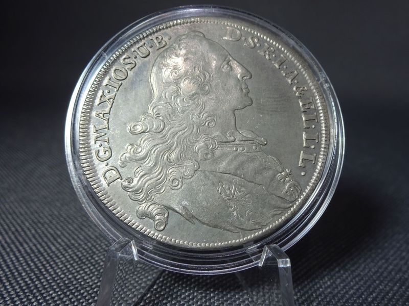 Silbermünze Altdeutschland 1770 1 Taler Bayern Patrona Bavaria König Maximilian III. Joseph Madonnentaler Silbermünze Altdeutschland 1770 1 Taler Bayern Patrona Bavaria König Maximilian III. Joseph Madonnentaler