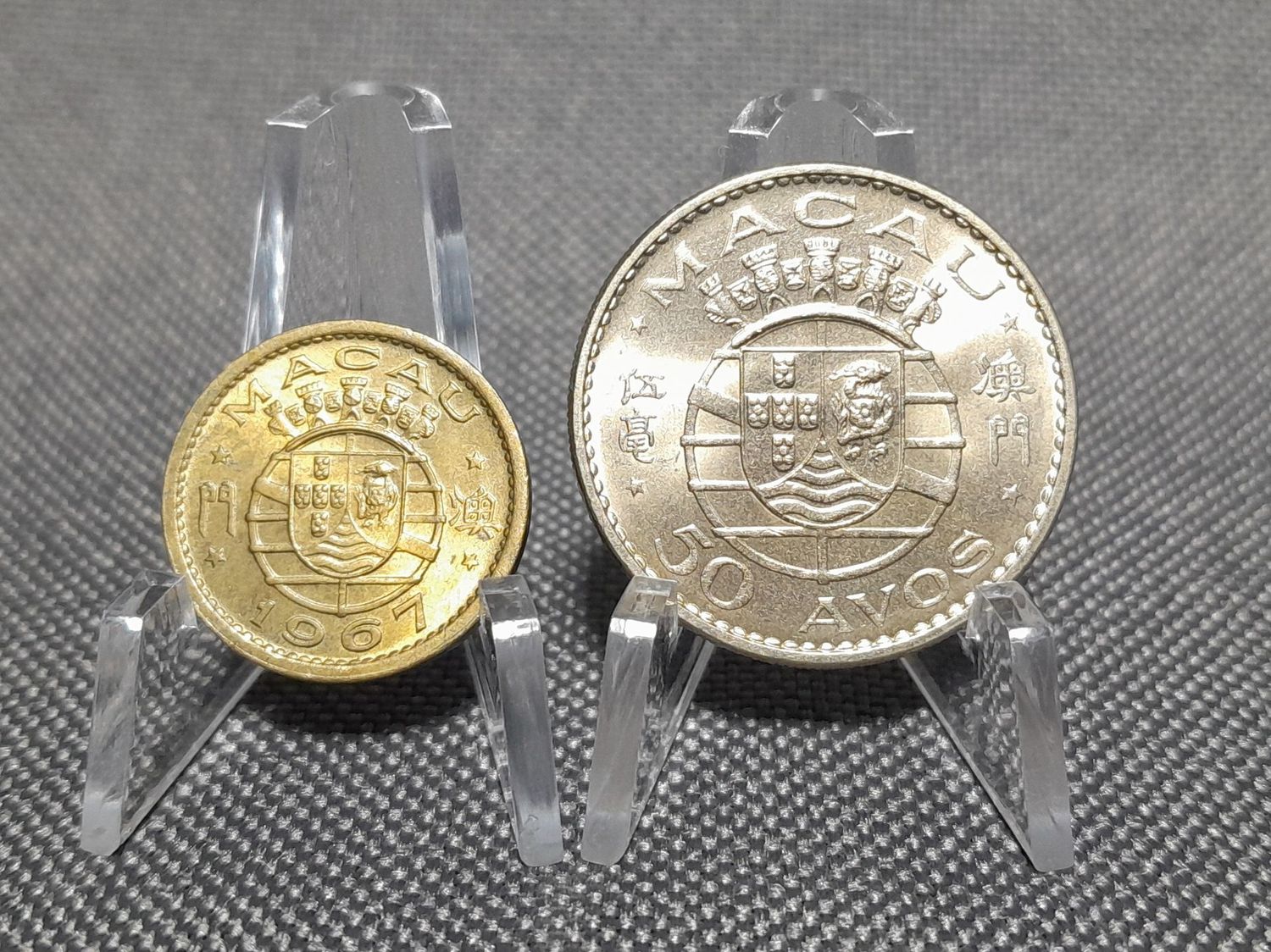 Münzen Set Makau 1967 1972 5 50 Avos Macau Erhaltung