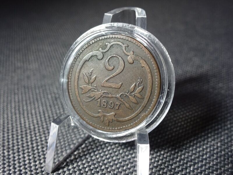 Münze Österreich 1897 2 Heller KuK Kaiser Franz Joseph I.