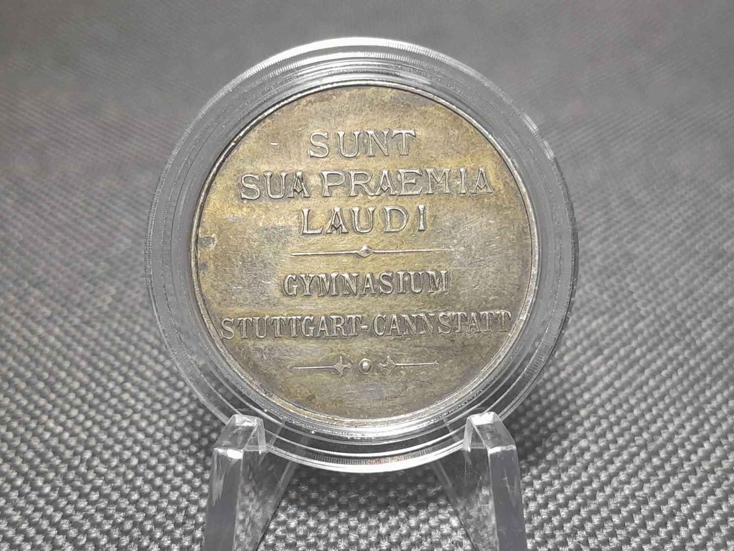Silbermedaille 1900 Deutsches Kaiserreich Schulprämie Gymnasium Stuttgart Cannstatt Selten
