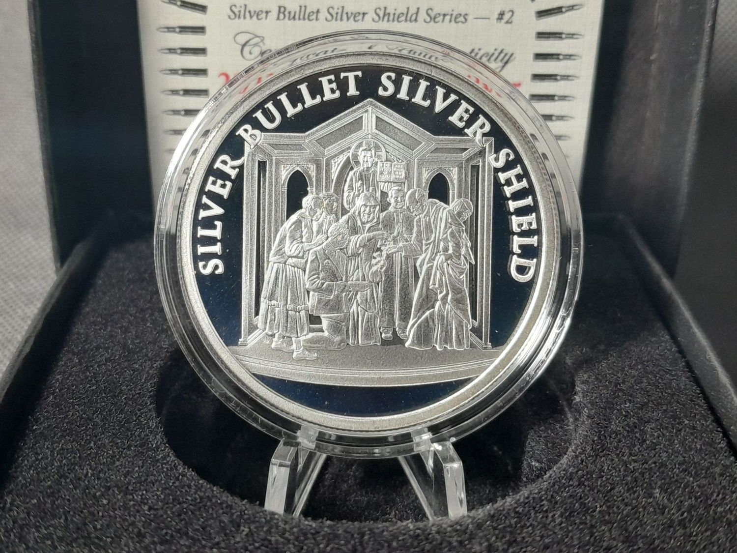 Silbermedaille USA 2023 30 Pieces of Silver Trump Putin King Charles Silver Shield PP Proof 1 Oz Unze