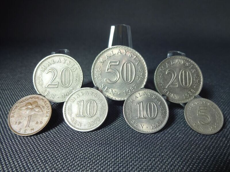 Münzen-Set Malaysia 1977 - 1990 1 - 50 Sen Münzen-Set Malaysia 1977 - 1990 1 - 50 Sen