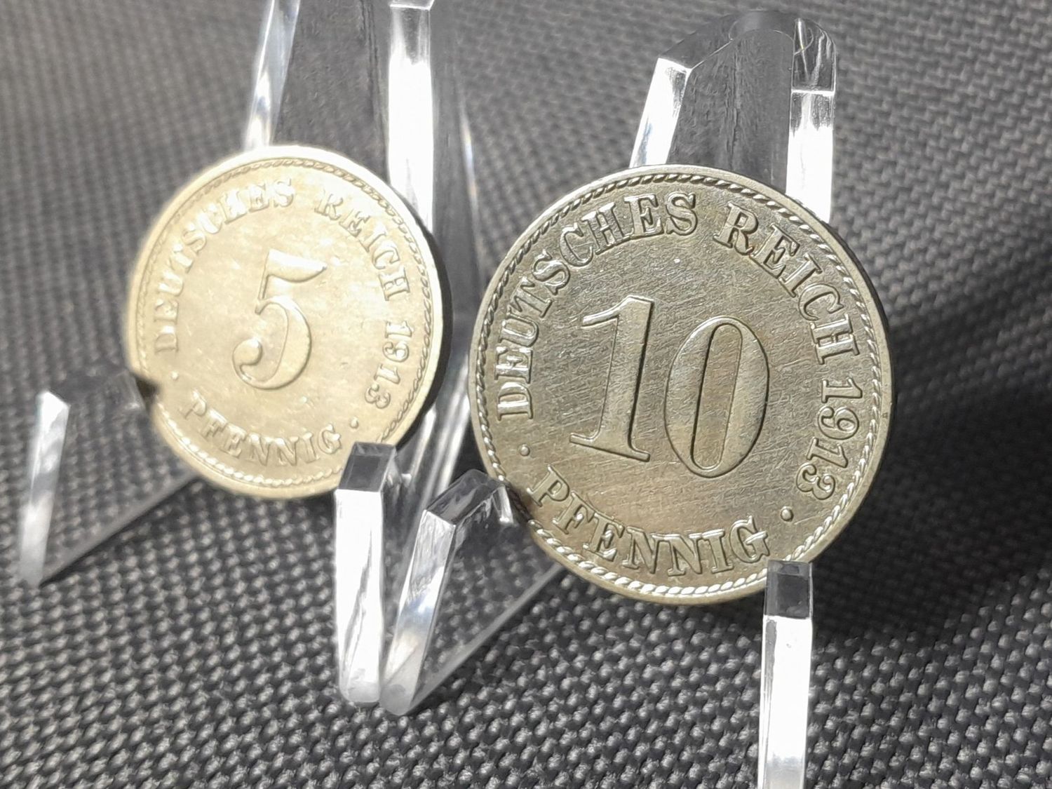 Münzen Set Deutsches Kaiserreich 1913 A 5 10 Pfennig Berlin Erhaltung!