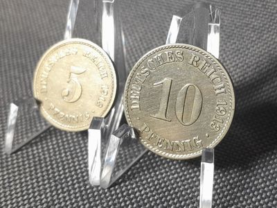 Münzen Set Deutsches Kaiserreich 1913 A 5 10 Pfennig Berlin Erhaltung!