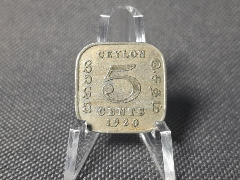 Münze Sri Lanka Ceylon 1920 5 Cents George V. Münze Sri Lanka Ceylon 1920 5 Cents George V.