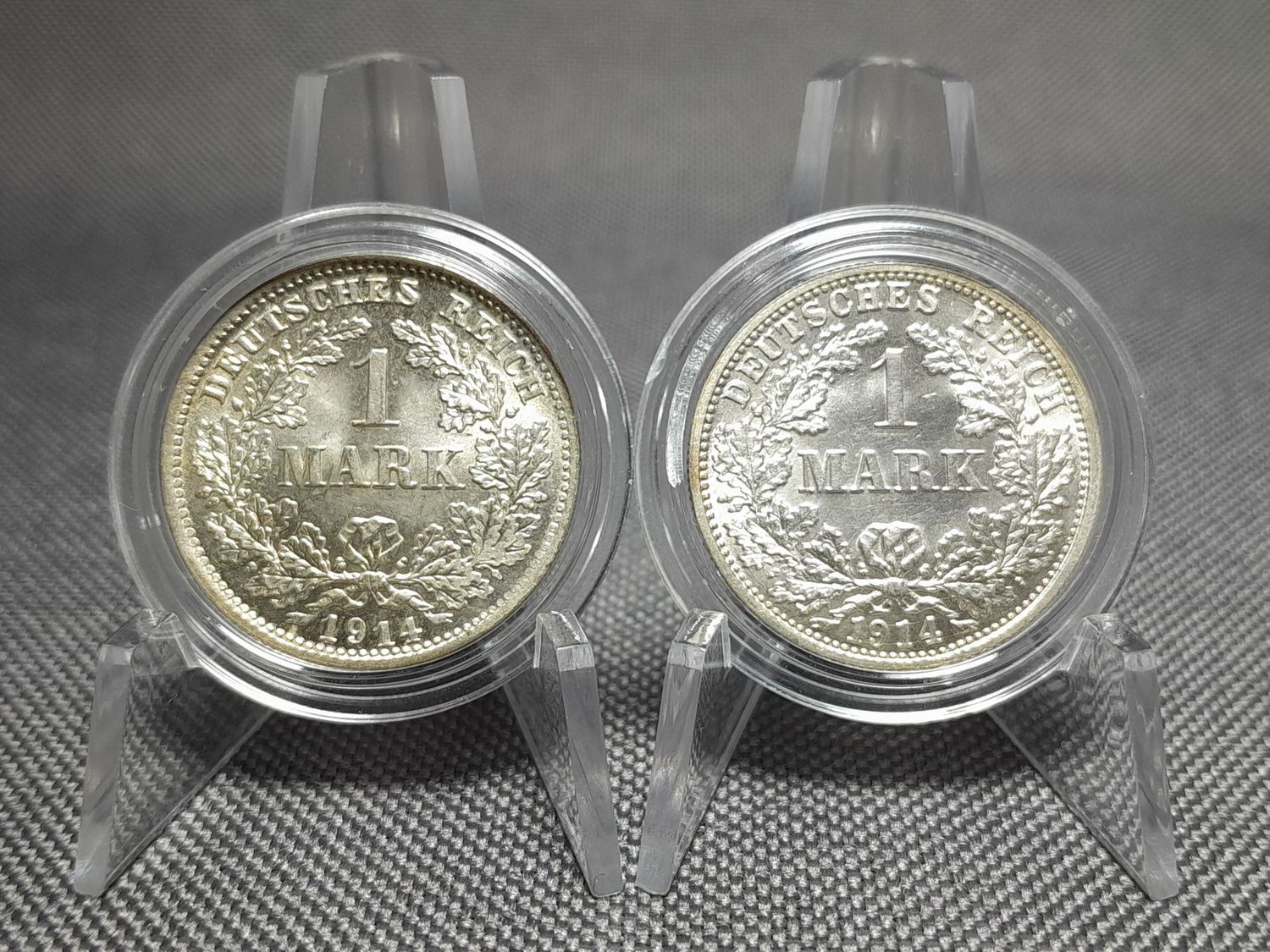 Silbermünzen Set Deutsches Kaiserreich 1914 D F 1 Mark Fehlprägung Erhaltung Silbermünzen Set Deutsches Kaiserreich 1914 D F 1 Mark Fehlprägung Erhaltung
