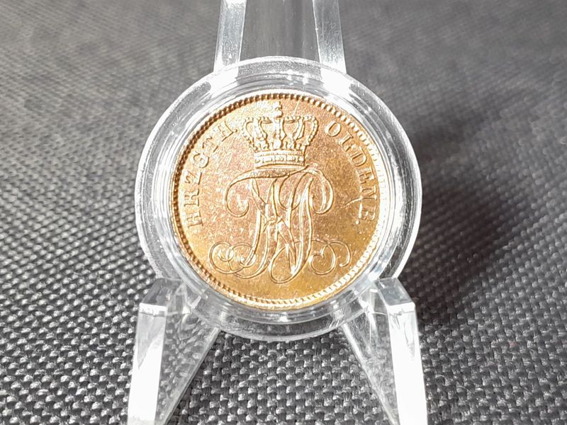 Münze 1864 1 Schwaren Oldenburg Großherzog Peter II. Altdeutschland Patina Erhaltung