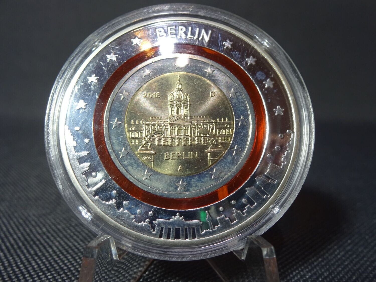 Münze Deutschland 2018 A 2 Euro Berlin Orange Polymerring