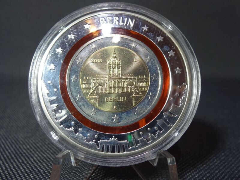 Münze Deutschland 2018 A 2 Euro Berlin Orange Polymerring