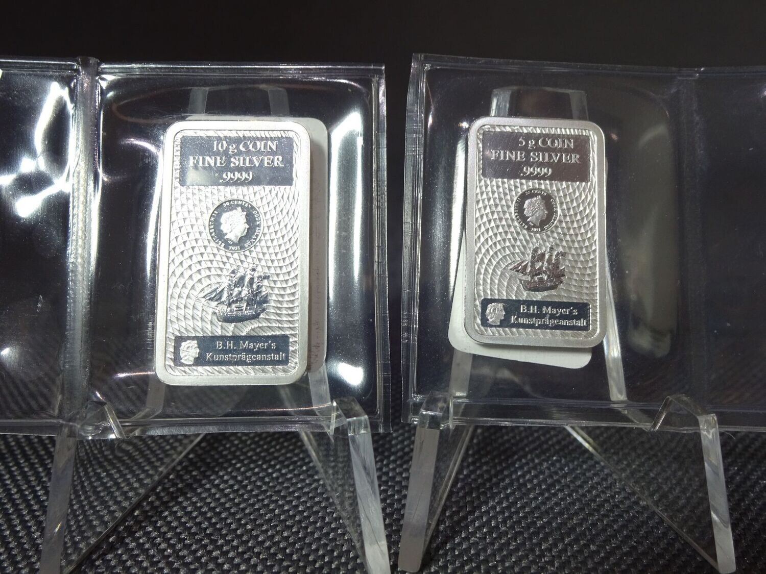 Silberbarren Set Cook Islands 2021 25 50 Cents Bounty Segelschiff Münzbarren 5 10 g