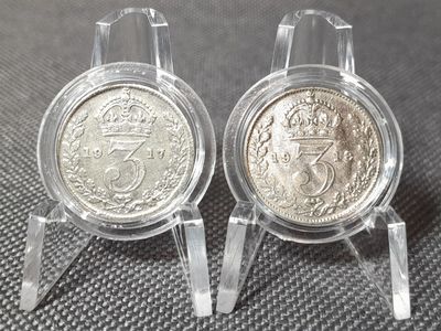 Silbermünzen Set England 1917 1918 3 Pence King George IV. Lichtenrader Fehlprägung Silbermünzen Set England 1917 1918 3 Pence King George IV. Lichtenrader Fehlprägung