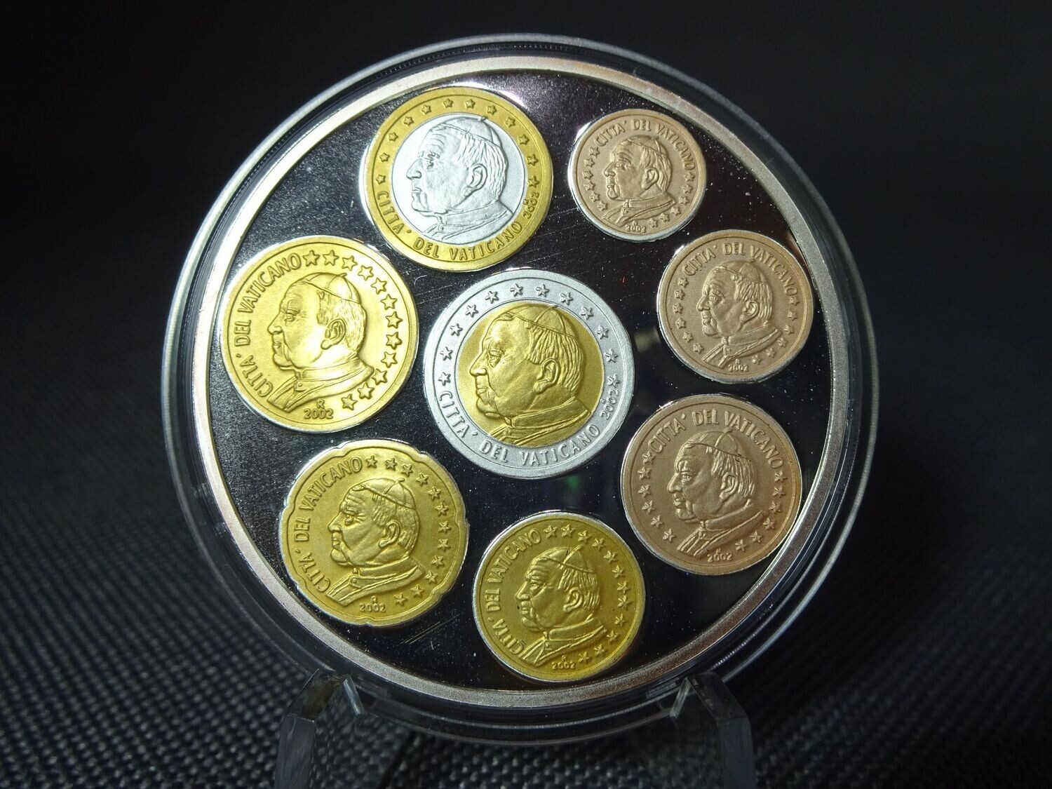 Silbermedaille Vatikan 2002 Papst PP Proof Kursmünzensatz Euro KMS 1 Oz Unze