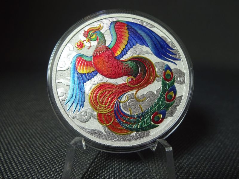 Silbermünze Australien 2022 1 Dollar Chinese Myths & Legends Phönix Farbe Bunt 1 Oz Unze
