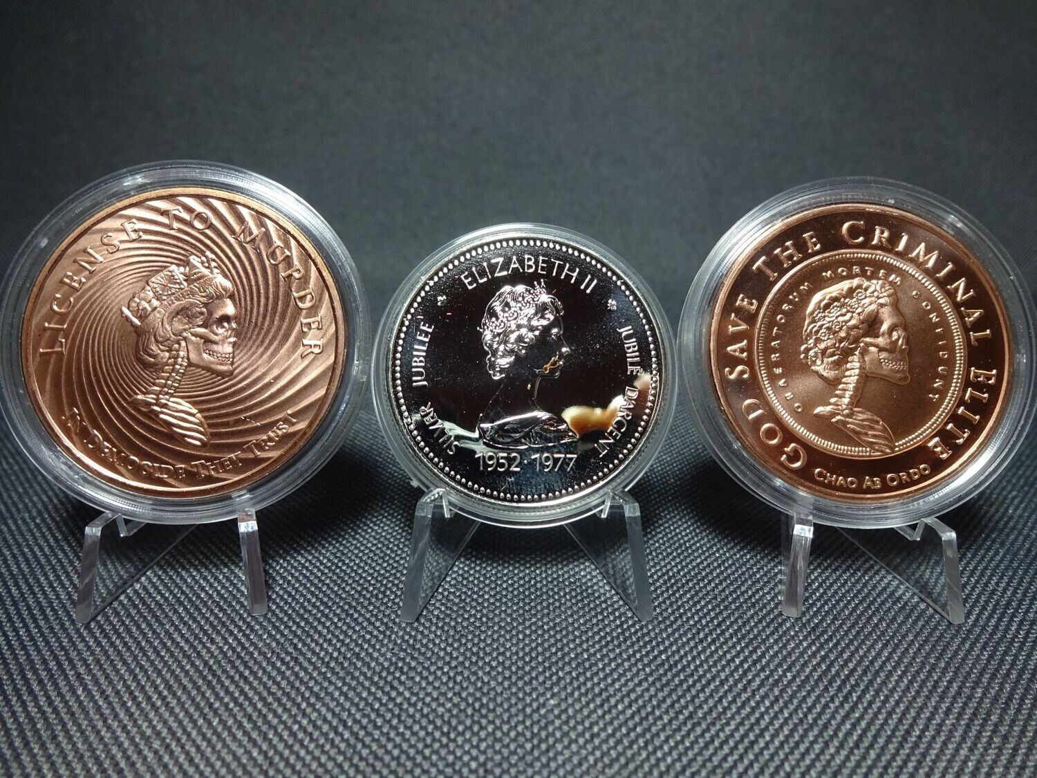 Silbermünze Set Kanada 1977 1 Dollar Queen Skull Criminal Elite 2017 2x Medaille 1 Oz Unze