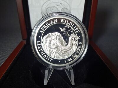 Silbermünze Somalia Elefant 2018 100 Shillings African Wildlife High Relief PP Proof 1 Oz Unze Silbermünze Somalia Elefant 2018 100 Shillings African Wildlife High Relief PP Proof 1 Oz Unze