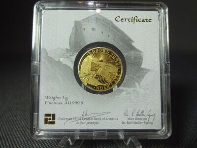 Goldmünze Armenien 2020 Arche Noah 100 Dram 1 g Goldmünze Armenien 2020 Arche Noah 100 Dram 1 g