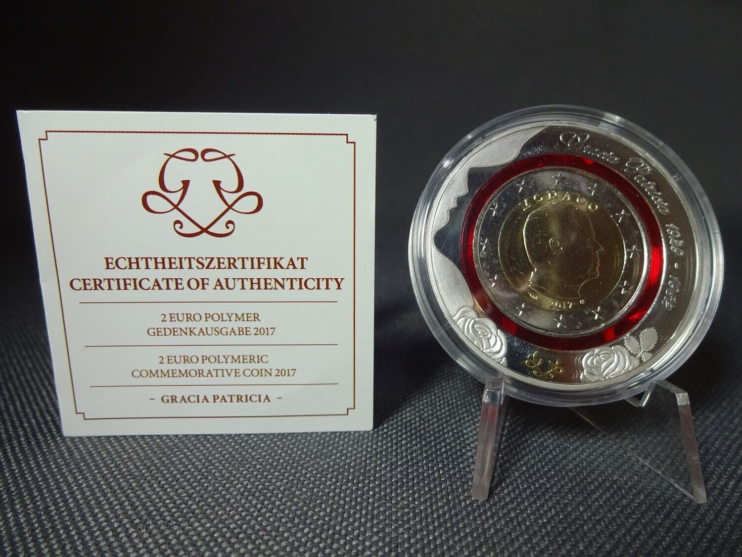 Münze Monaco 2017 2 Euro Gracia Patrizia Fürstentum Gilded Roter Polymerring Münze Monaco 2017 2 Euro Gracia Patrizia Fürstentum Gilded Roter Polymerring