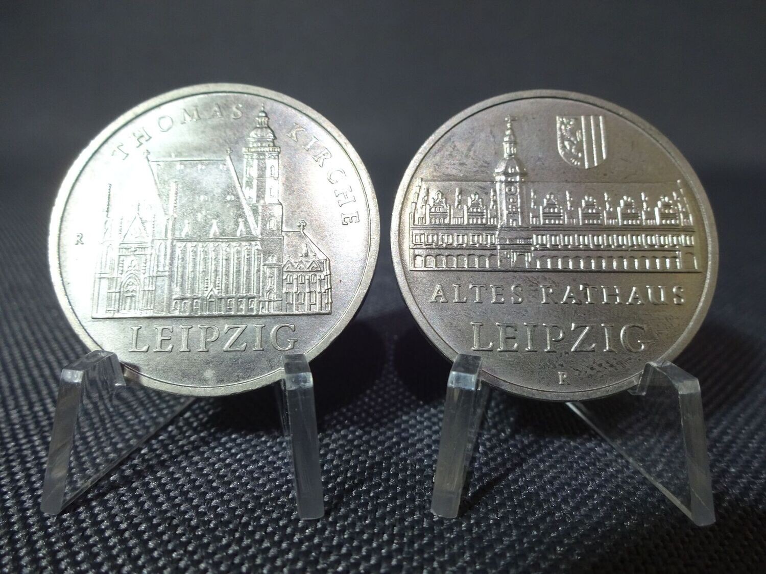 Münzen-Set DDR 1984 5 Mark Leipzig Thomas Kirche Altes Rathaus