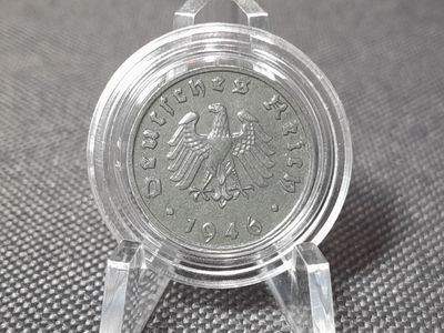 Münze Drittes Reich 1946 G 1 Reichspfennig Alliierte Besatzung Besetzung Karlsruhe Erhaltung!