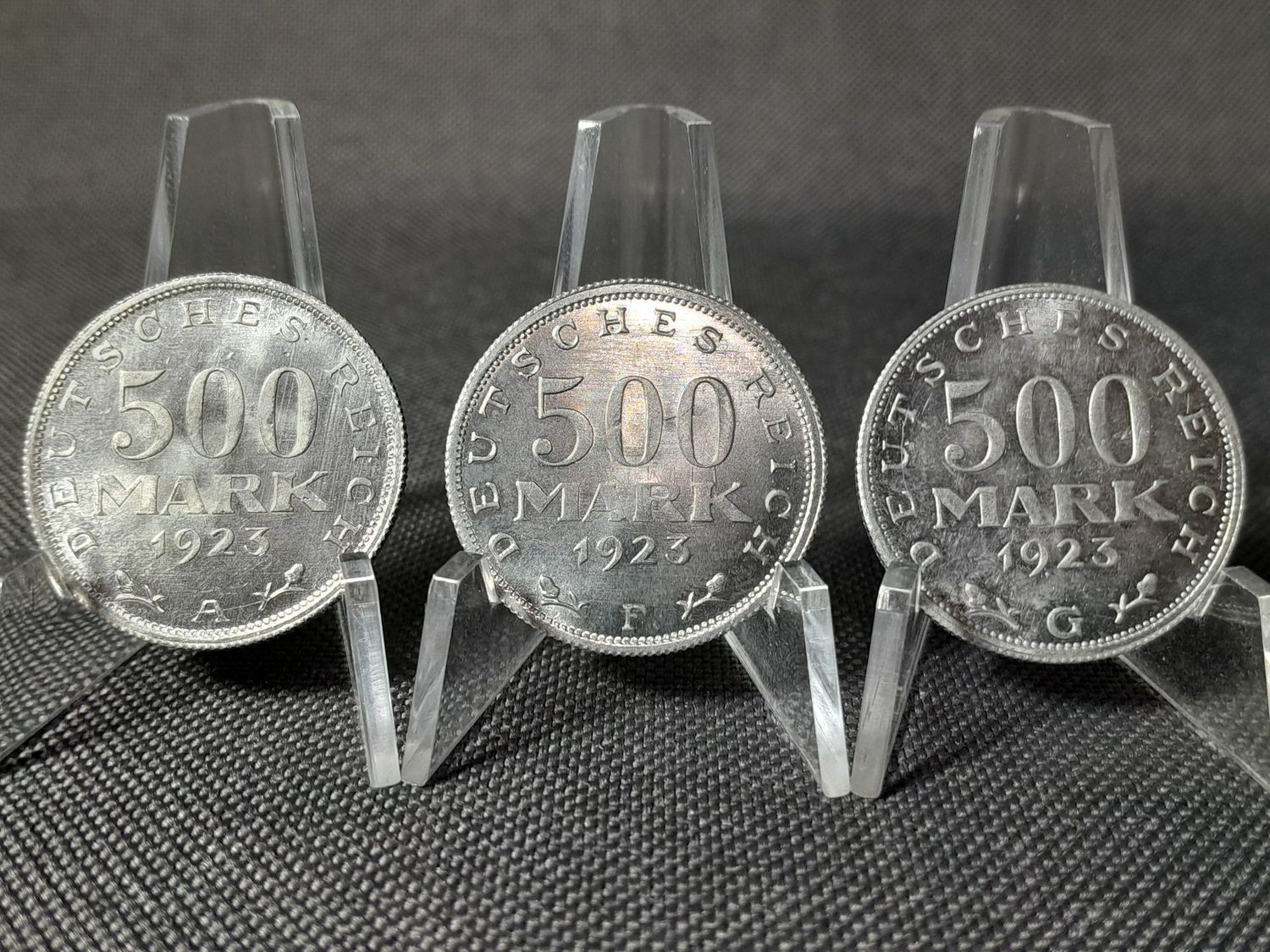 Münzen Set Weimarer Republik 1923 A F G 500 Mark Inflation Lichtenrader Fehlprägung Münzen Set Weimarer Republik 1923 A F G 500 Mark Inflation Lichtenrader Fehlprägung