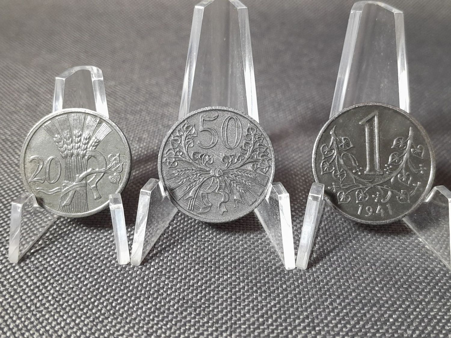 Münzen Set Protektorat Böhmen Mähren 1941 1943 1 20 50 Heller Krone