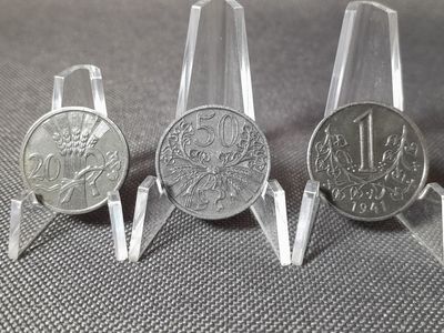 Münzen Set Protektorat Böhmen Mähren 1941 1943 1 20 50 Heller Krone Münzen Set Protektorat Böhmen Mähren 1941 1943 1 20 50 Heller Krone