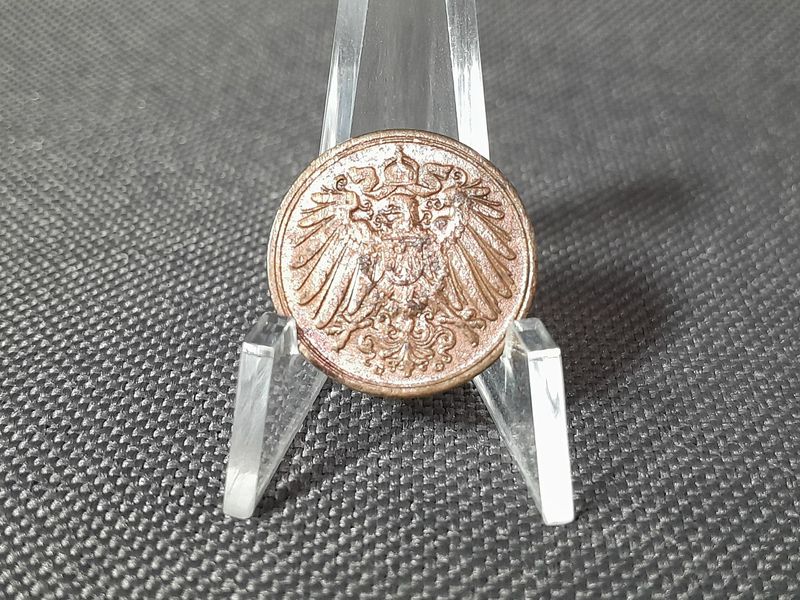 Münze 1909 Deutsches Kaiserreich G 1 Pfennig Karlsruhe Selten Fehlprägung Erhaltung!