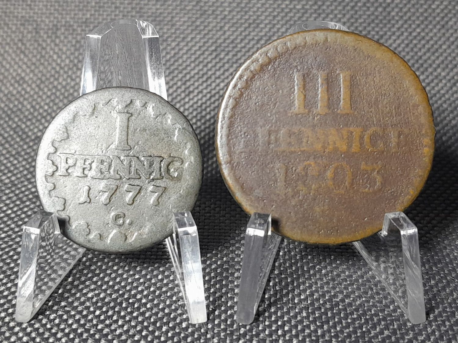 Münzen Set 1777 C 1803 1 & 3 Pfennig Sachsen Albertinische Linie Friedrich August III. Altdeutschland Münzen Set 1777 C 1803 1 & 3 Pfennig Sachsen Albertinische Linie Friedrich August III. Altdeutschland