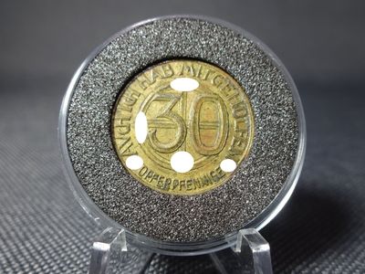 Token Jeton Drittes Reich 30 Opferpfennige Adolf Hitler Spende Mitgeholfen Wertmarke